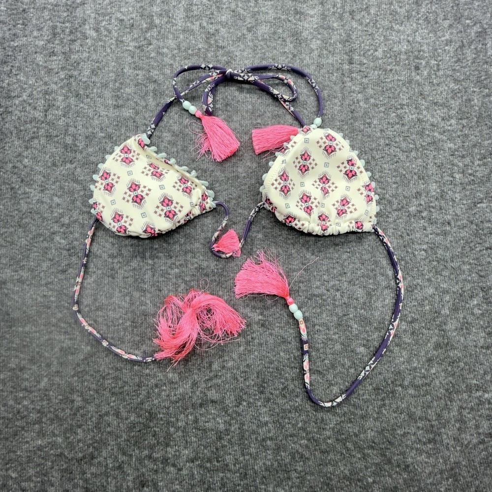 Victoria‎ Secret S White Embellished Triangle Swimsuit Bikini Top